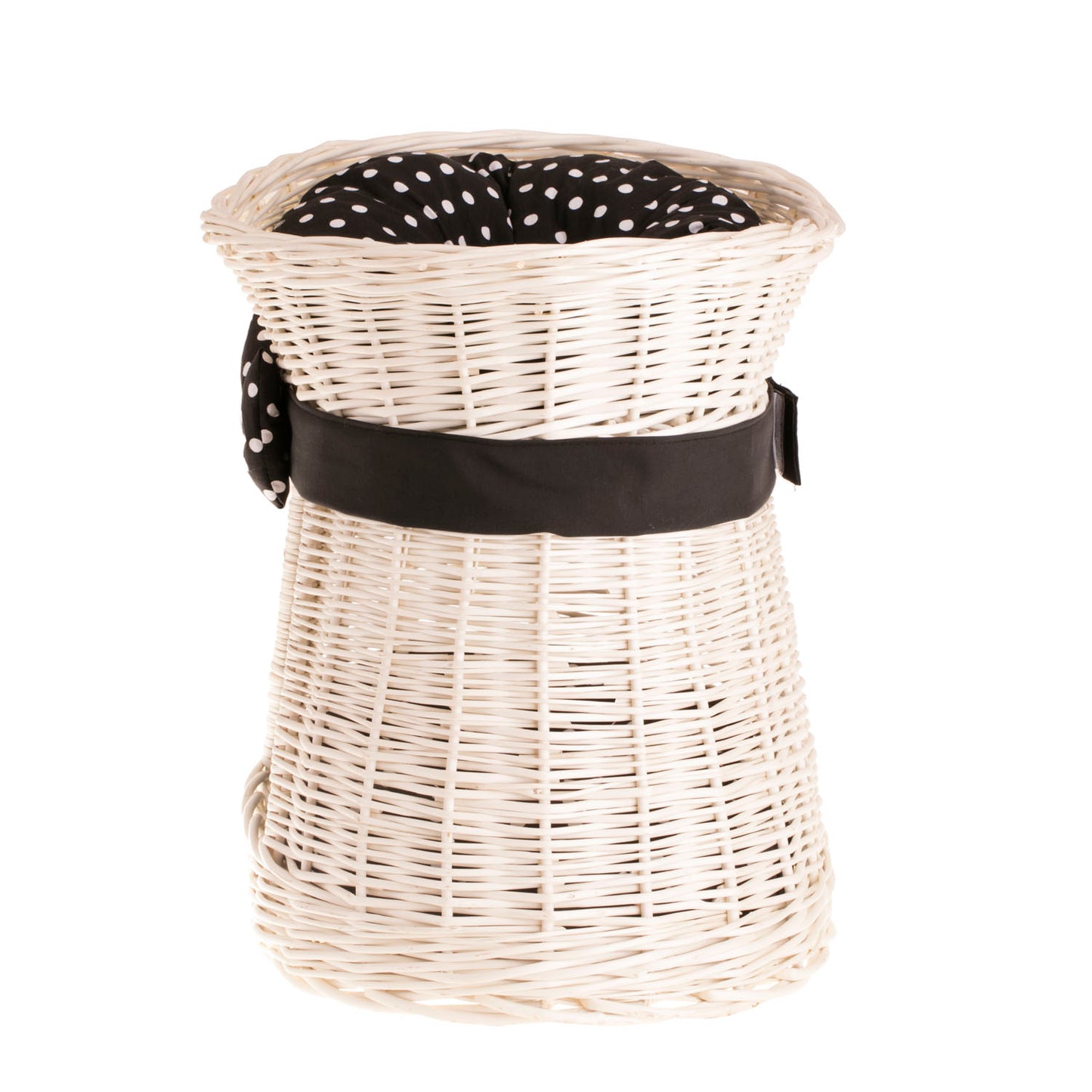 Erif wiklinowy domek dla kota z dwoma poziomami, z poduszkami i kokardą TheWickerStories