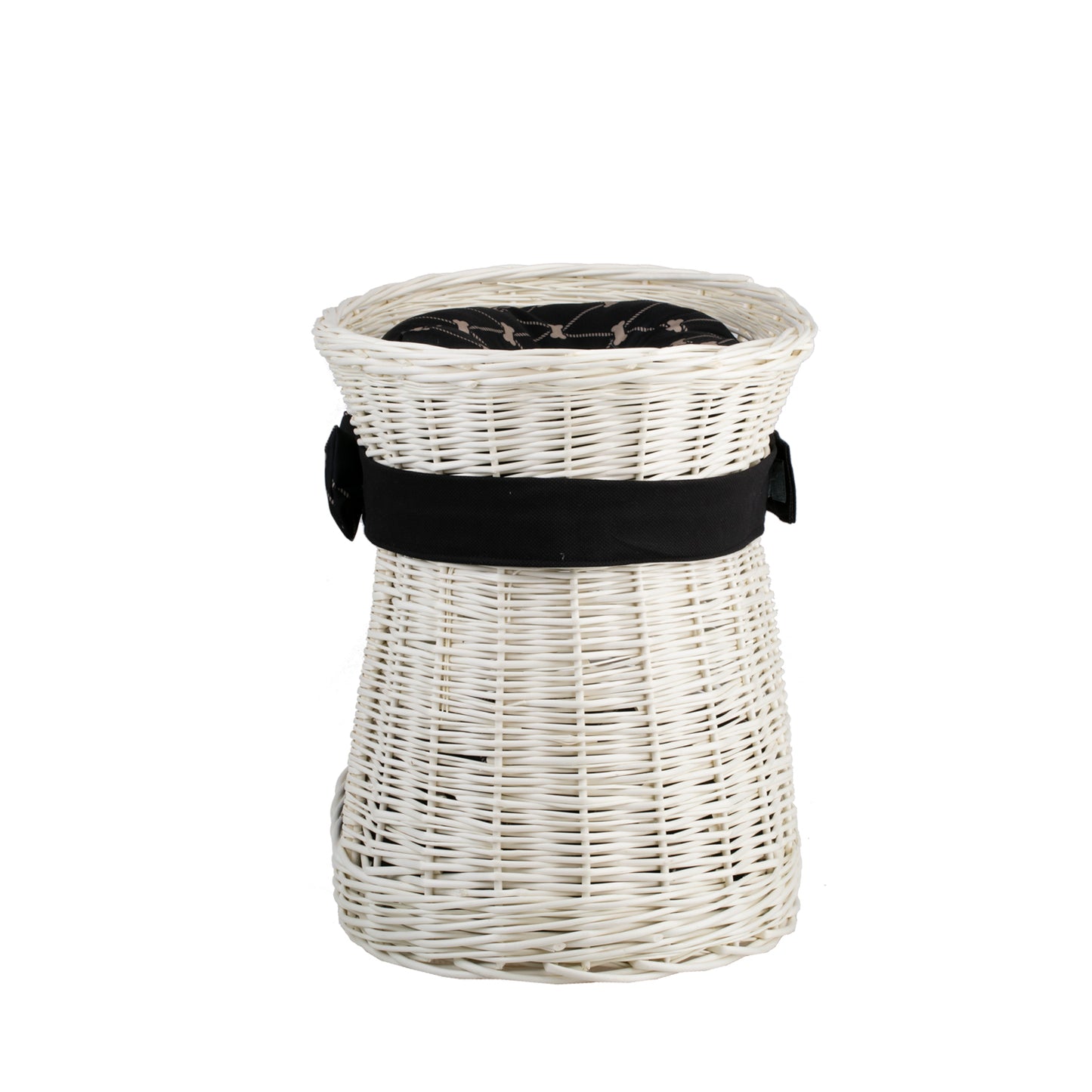 Erif wiklinowy domek dla kota z poduszkami i kokardą, dwie kondygnacje TheWickerStories