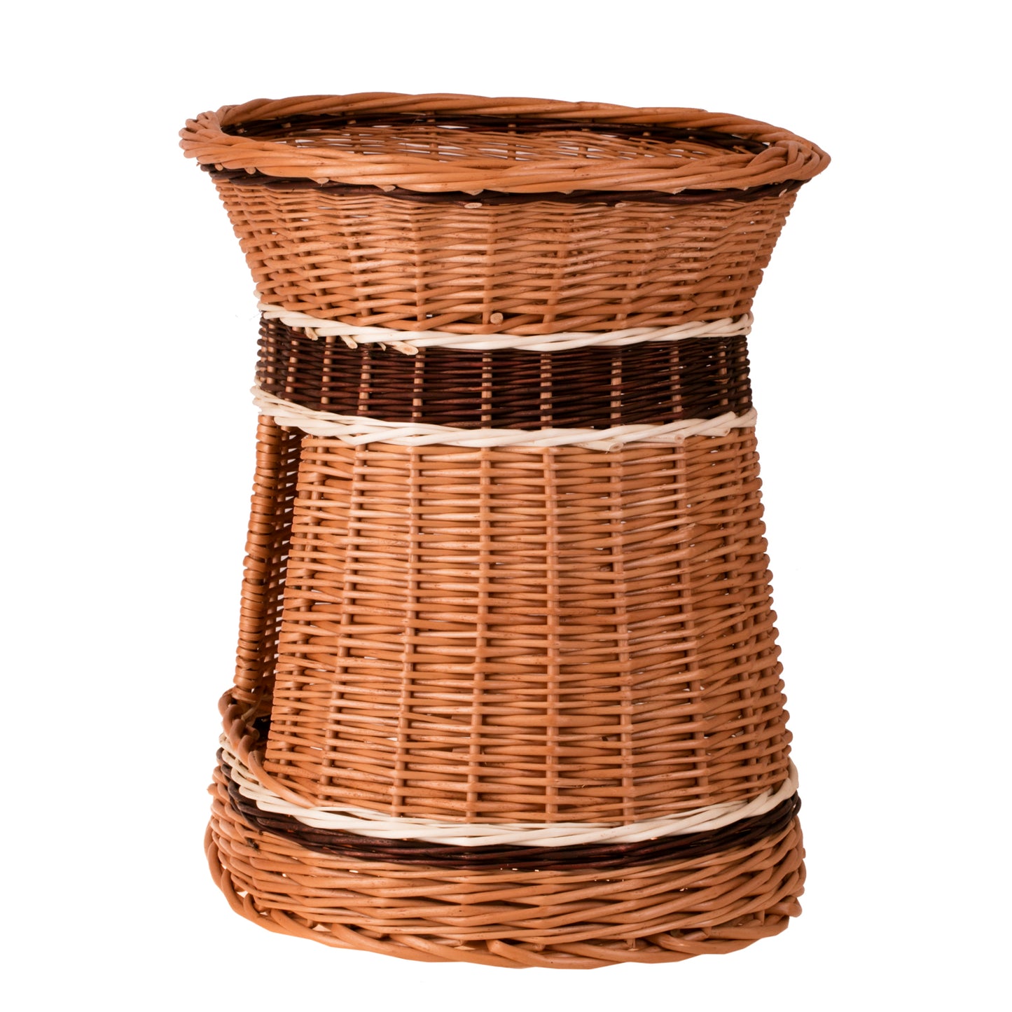 Erif wiklinowy domek dla kota z dwoma poziomami i tarasem, bez poduszki TheWickerStories