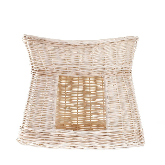 Erif wiklinowy domek dla kota z dwiema kondygnacjami TheWickerStories