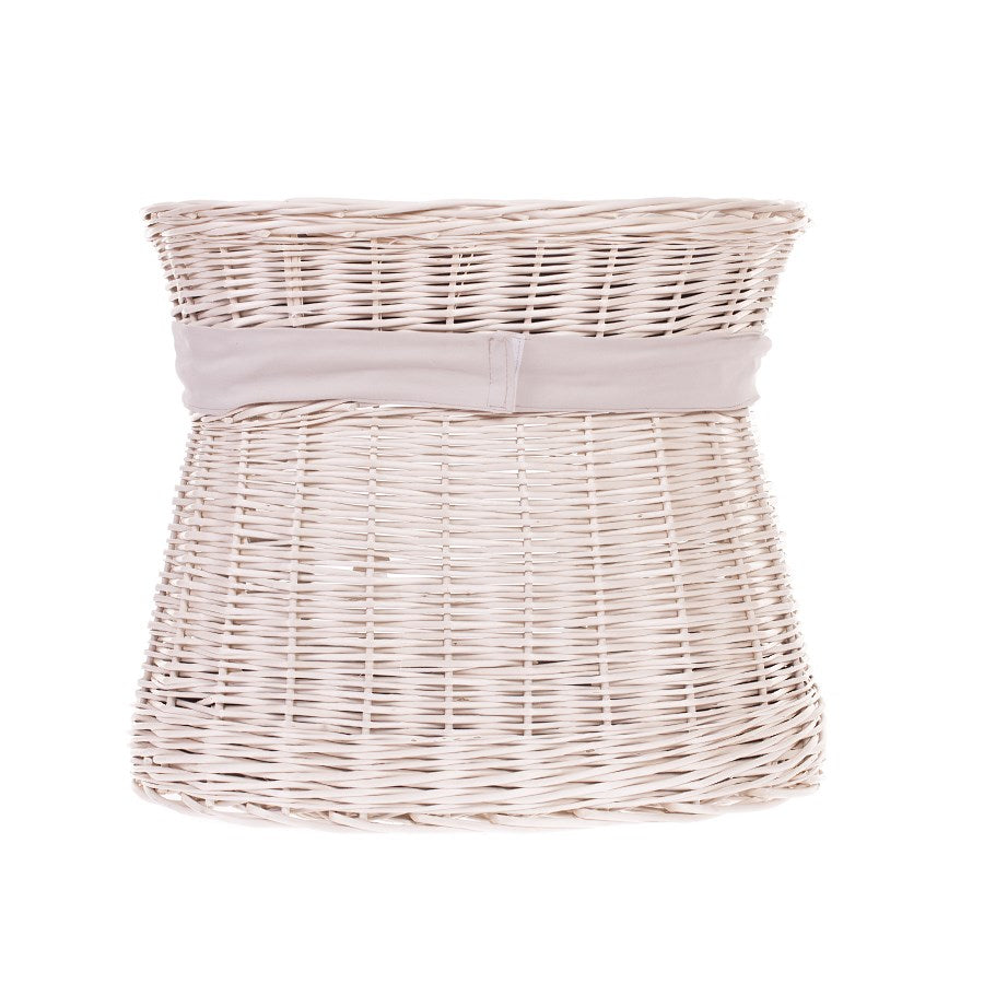 Erif wiklinowy domek dla kota dwupoziomowy z brązowymi poduszkami TheWickerStories