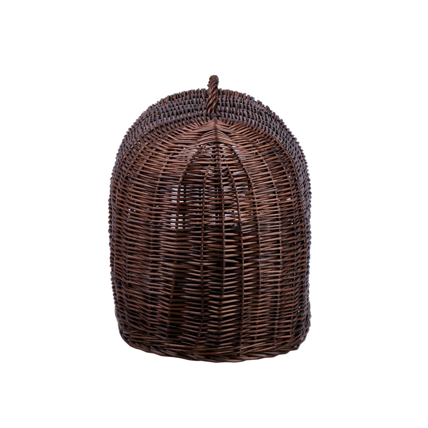 Turina wiklinowy kosz dla zwierząt z szarą poduszką, kratką i zamknięciem TheWickerStories