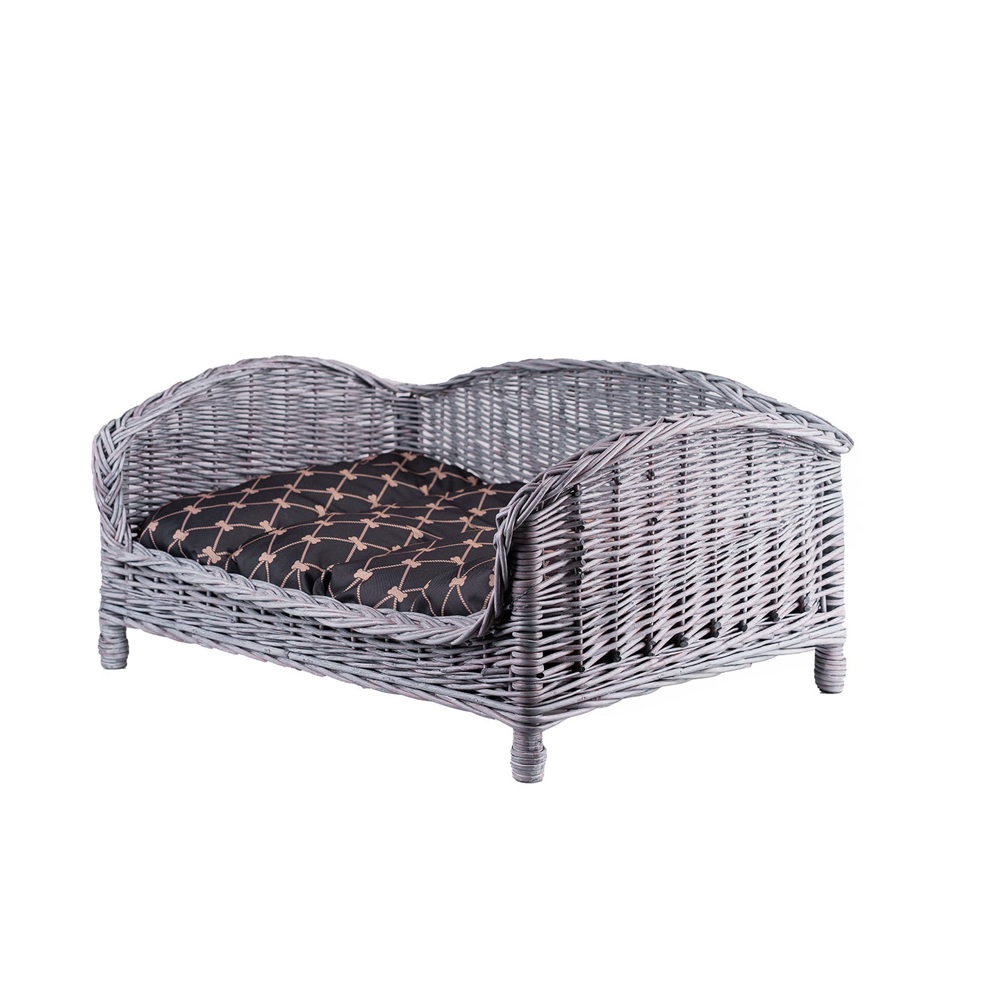 Erivia wiklinowy kosz dla psa i kota z poduszką TheWickerStories