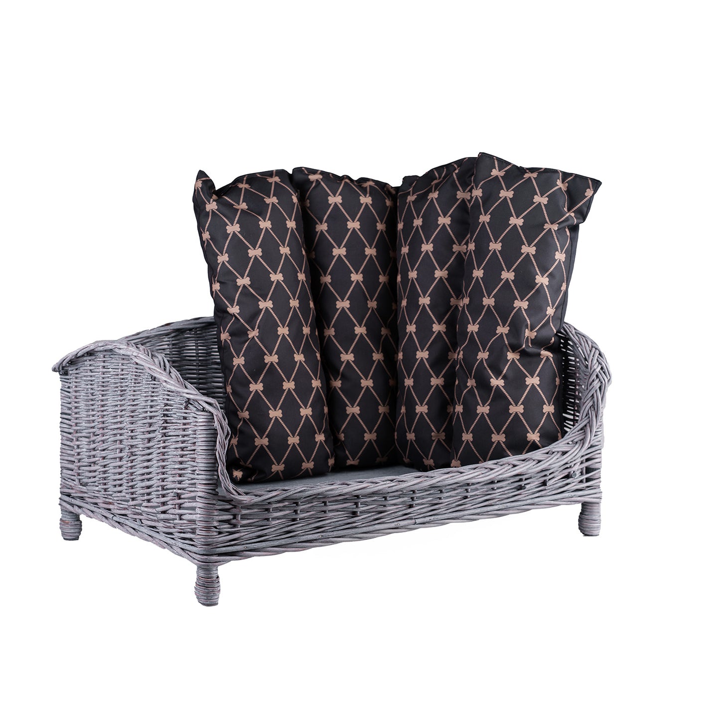 Erivia wiklinowy kosz dla psa i kota z poduszką TheWickerStories