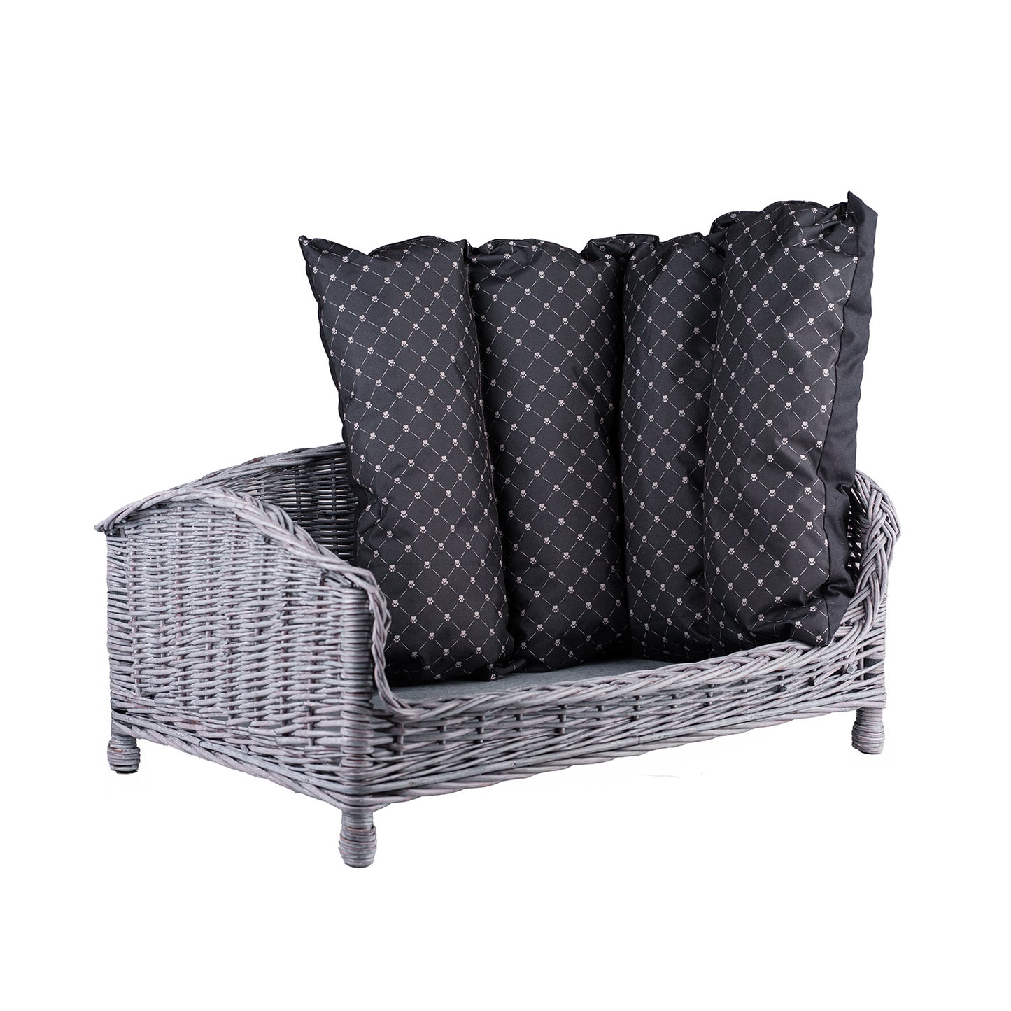 Erivia wiklinowy kosz-legowisko dla psa i kota z poduszką TheWickerStories