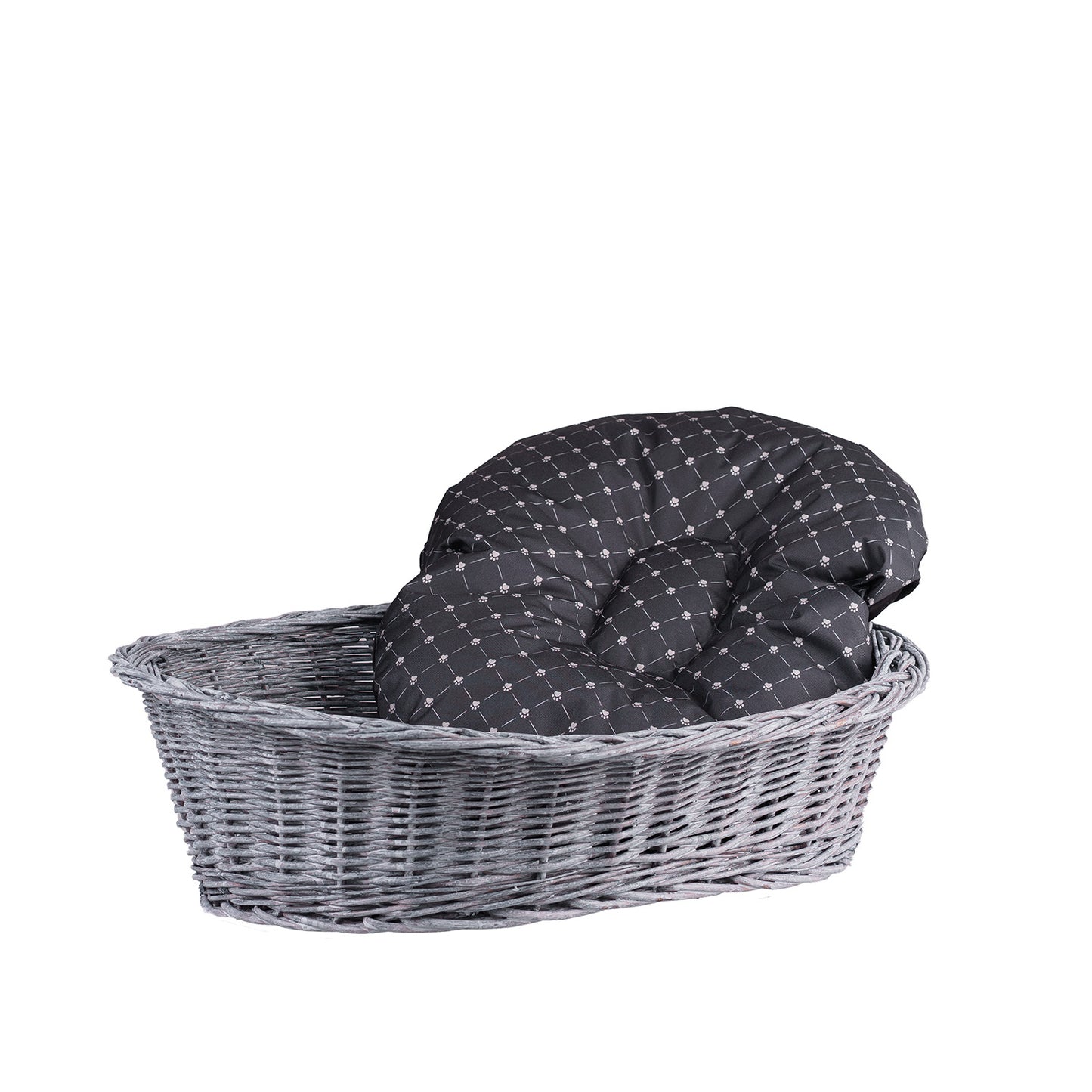 Enovia wiklinowy kosz dla psa i kota z poduszką TheWickerStories