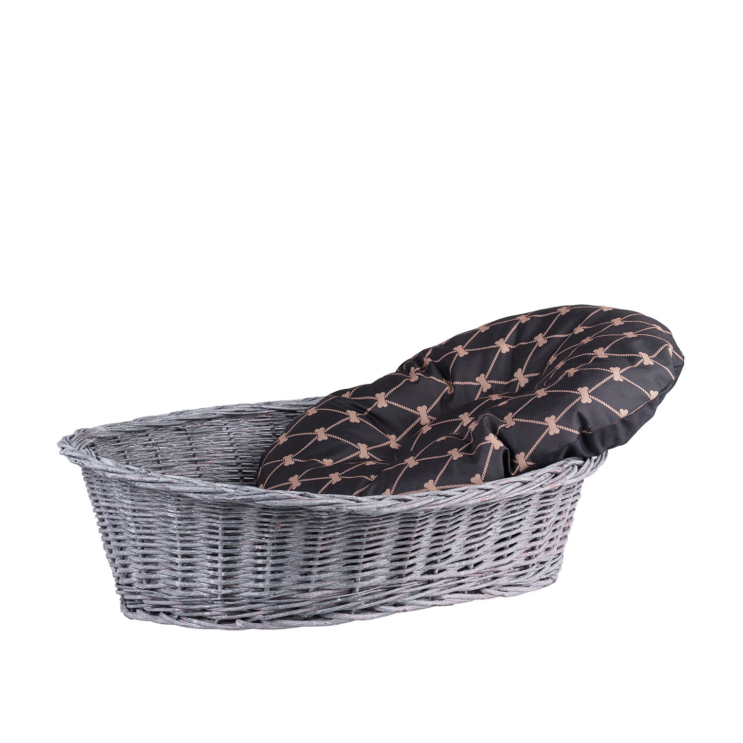 Enovia wiklinowy kosz dla psa i kota z poduszką TheWickerStories