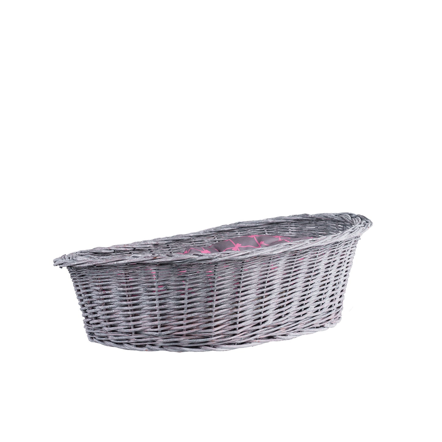 Enovia wiklinowy kosz dla psa i kota z poduszką i niskim wejściem TheWickerStories