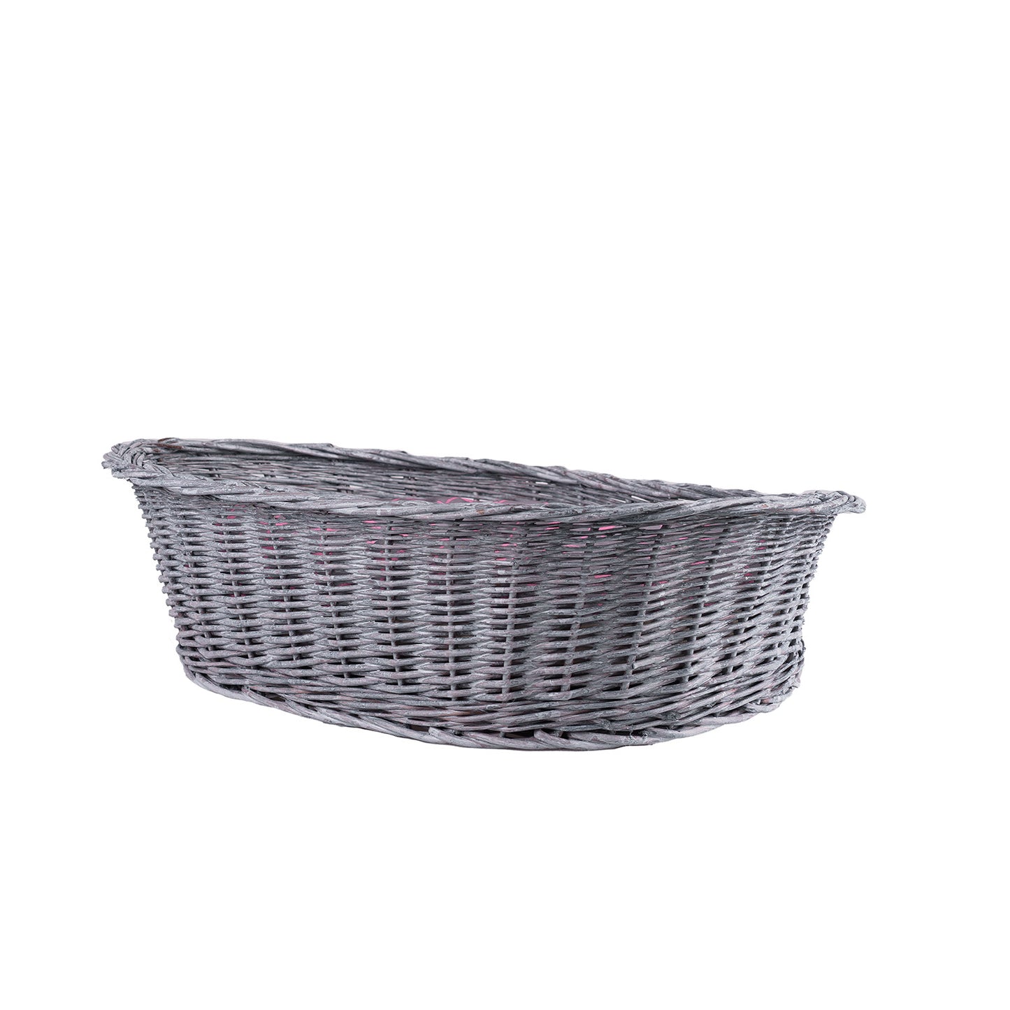 Enovia wiklinowy kosz dla psa i kota z poduszką i niskim wejściem TheWickerStories