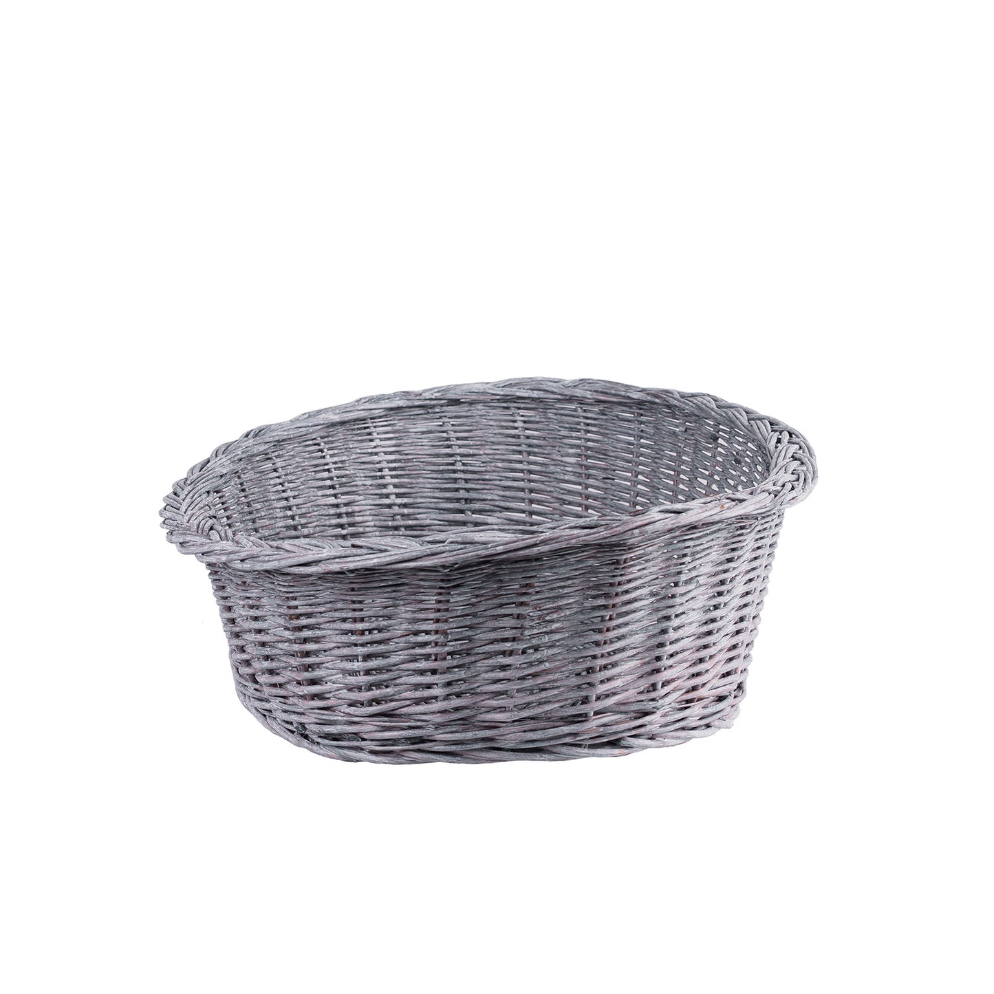 Enovia wiklinowy kosz dla psa i kota z poduszką i obniżonym wejściem TheWickerStories