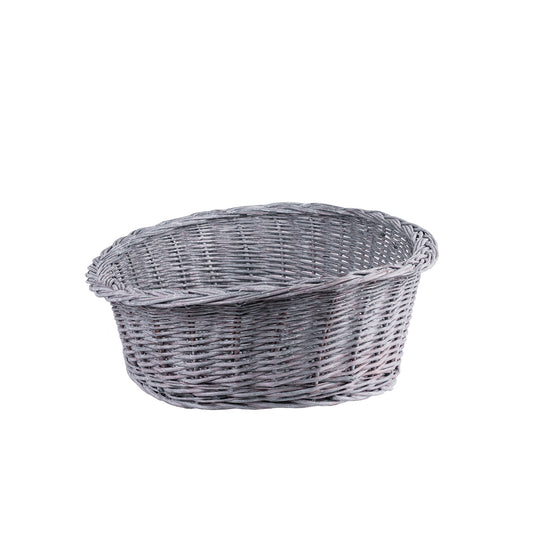 Enovia wiklinowy kosz dla psa i kota z poduszką i obniżonym wejściem TheWickerStories