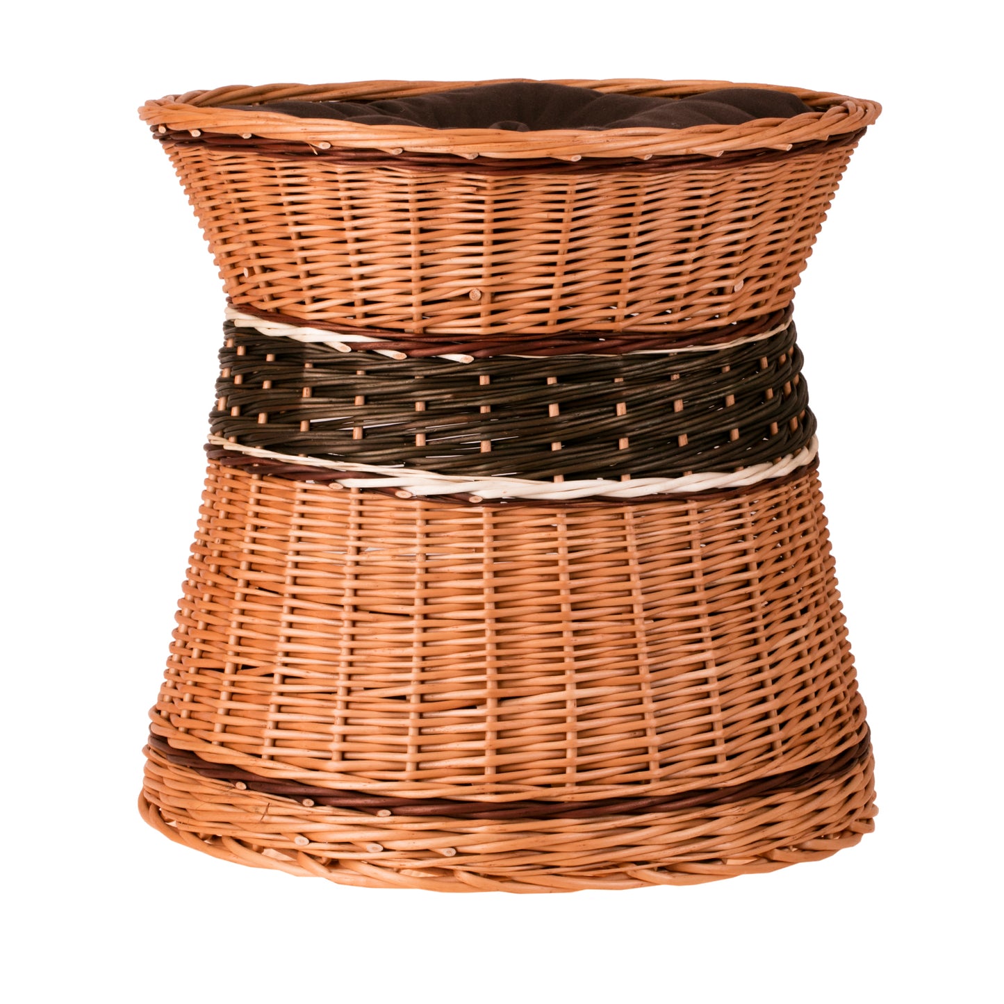 Eralis wiklinowy domek dla kota i małego psa z poduszkami, 2-poziomowy TheWickerStories