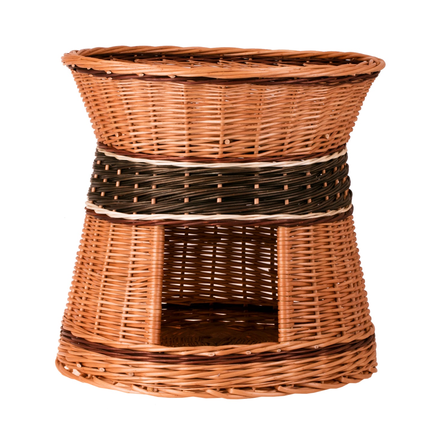 Eralis wiklinowy domek dla kota dwupoziomowy z tarasem do leżenia TheWickerStories