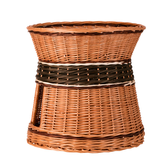 Eralis wiklinowy domek dla kota dwupoziomowy z tarasem do leżenia TheWickerStories