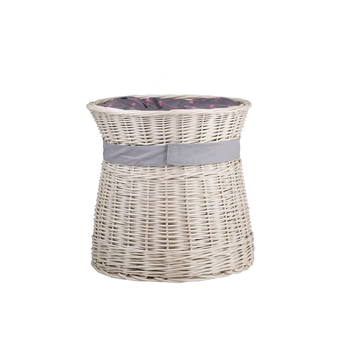 Eralis wiklinowy domek dla kota, dwupoziomowy, z poduszkami i kokardą TheWickerStories