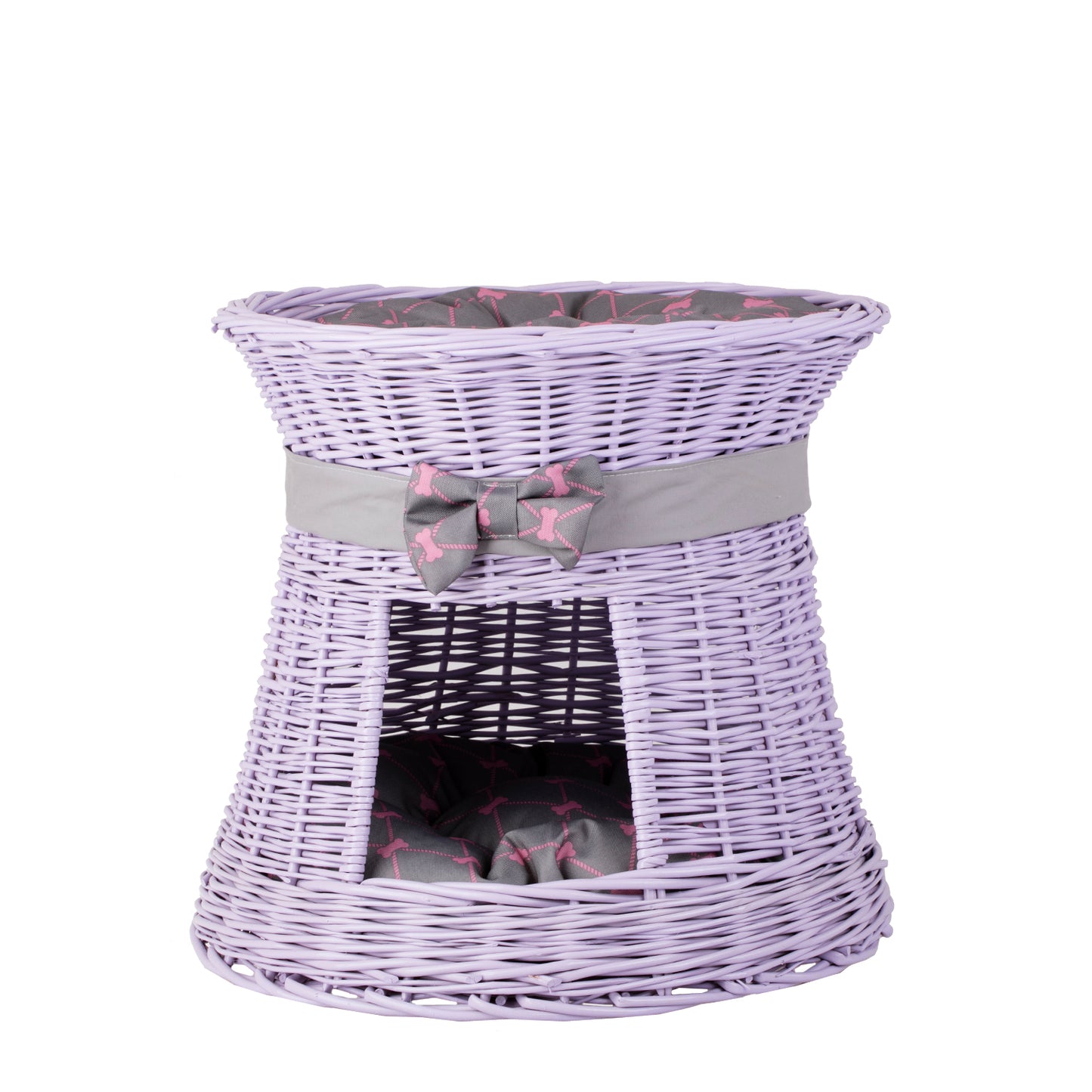 Eralis wiklinowy domek dla kota i małego psa z dwiema poduszkami TheWickerStories