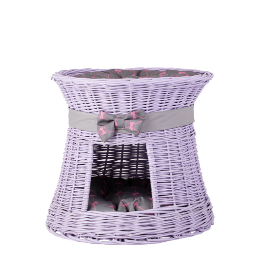 Eralis wiklinowy domek dla kota i małego psa z dwiema poduszkami TheWickerStories