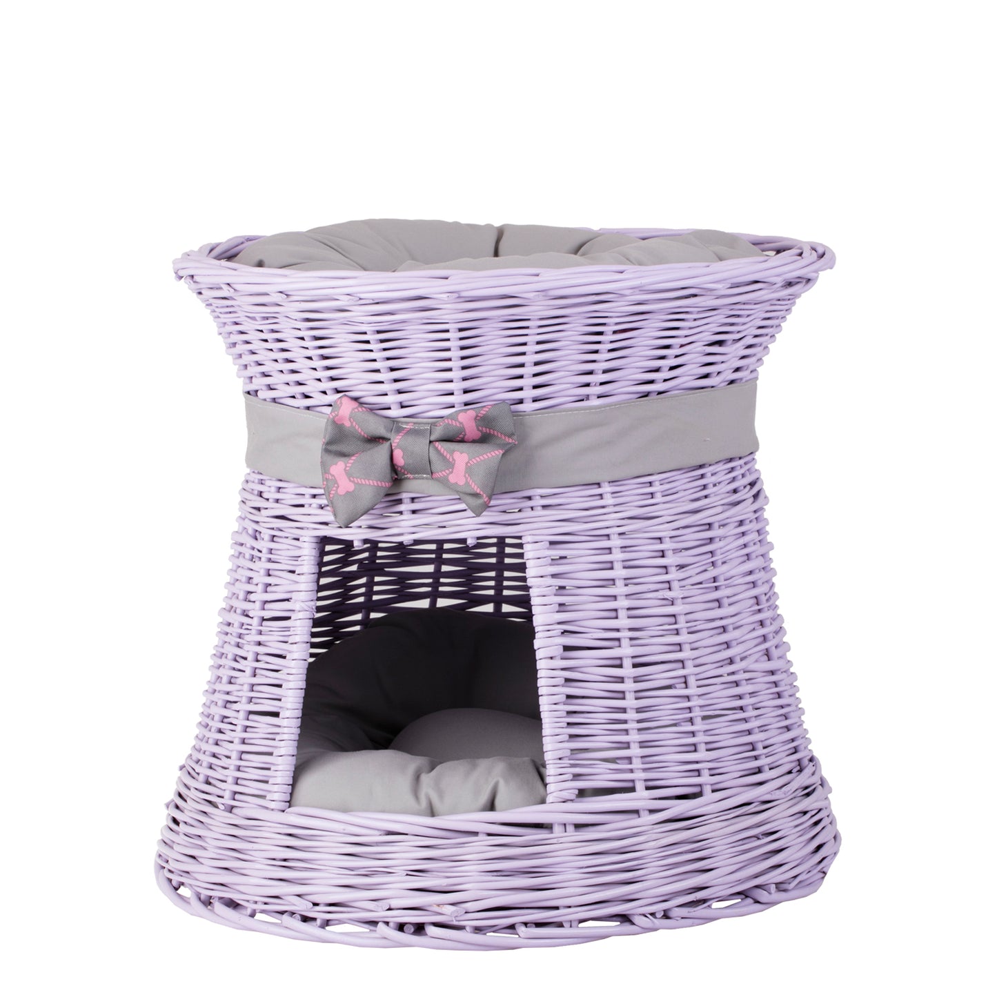 Eralis wiklinowy domek dla kota i małego psa z dwiema poduszkami TheWickerStories