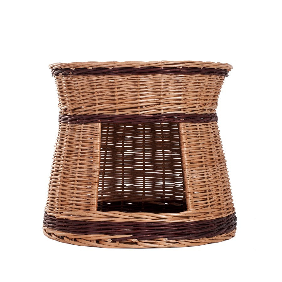 Eralis wiklinowy domek dla kotów i małych psów, dwupoziomowy z legowiskiem na górze TheWickerStories