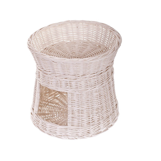 Eralis wiklinowy domek dla kota z legowiskiem na dachu TheWickerStories