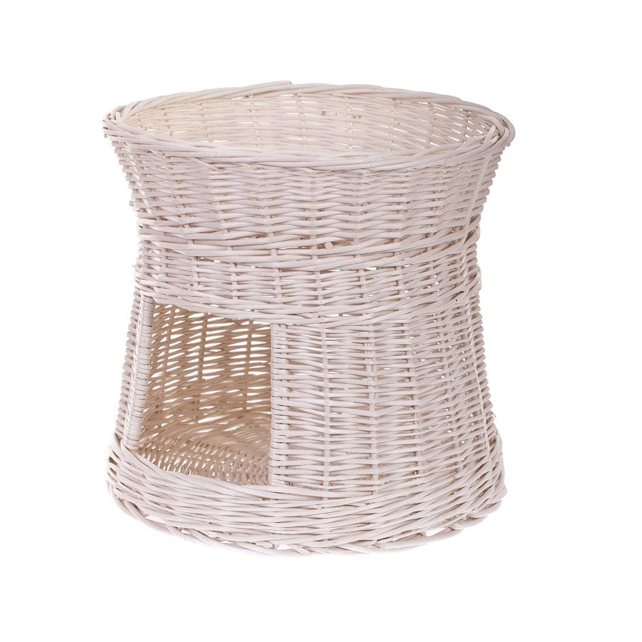 Eralis wiklinowy domek dla kota z legowiskiem na dachu TheWickerStories