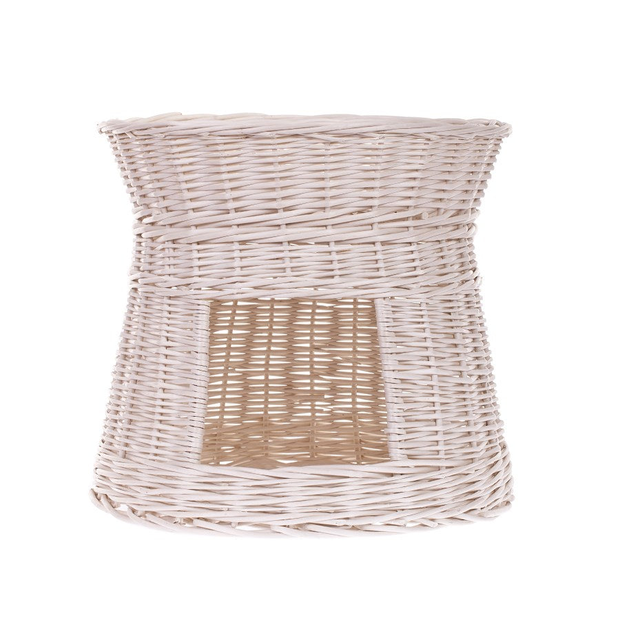 Eralis wiklinowy domek dla kota z legowiskiem na dachu TheWickerStories