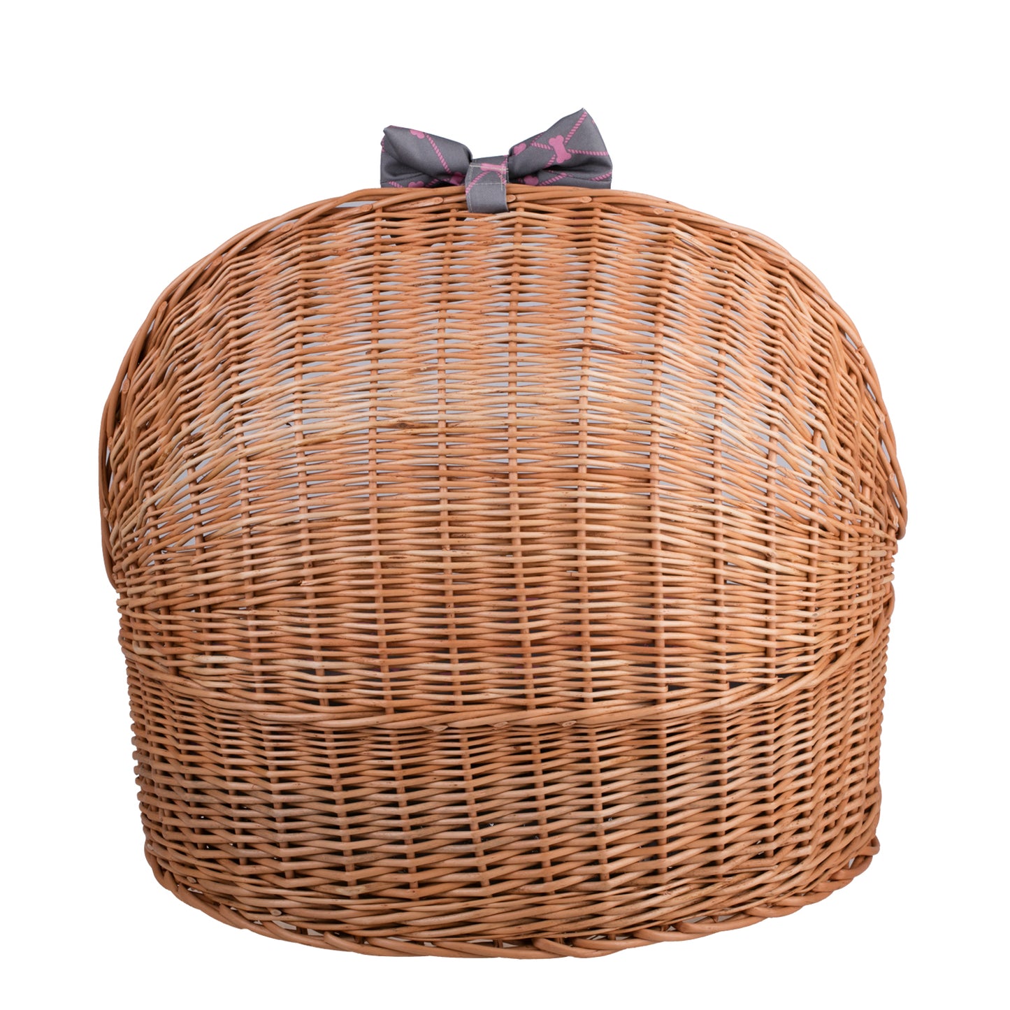 Elarion wiklinowy domek dla psa i kota z poduszką i kokardą TheWickerStories