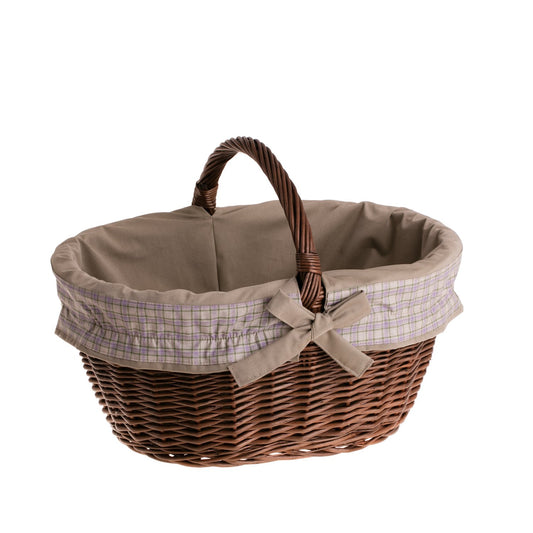 Walerissa kosz na zakupy z rączką wiklinową i beżowym obszyciem TheWickerStories