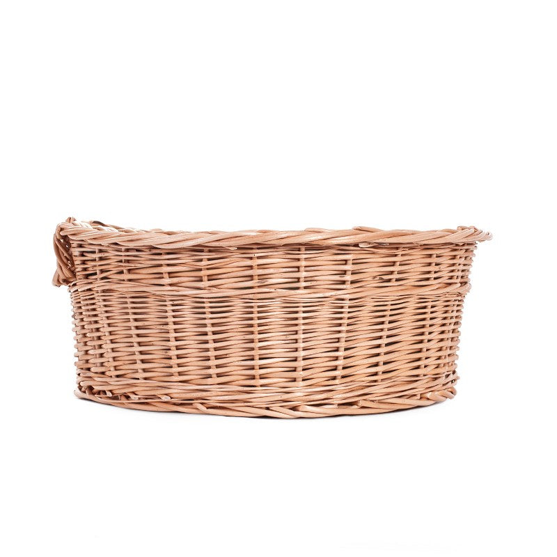 Esmira wiklinowy kosz dla psa i kota z brązową poduszką TheWickerStories