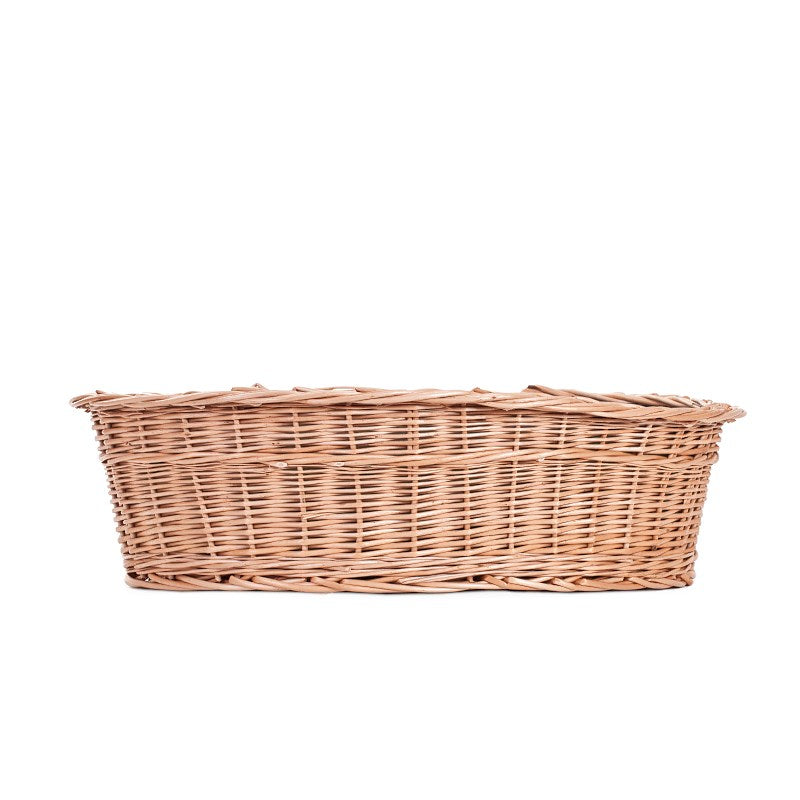 Esmira wiklinowy kosz dla psa i kota z brązową poduszką TheWickerStories