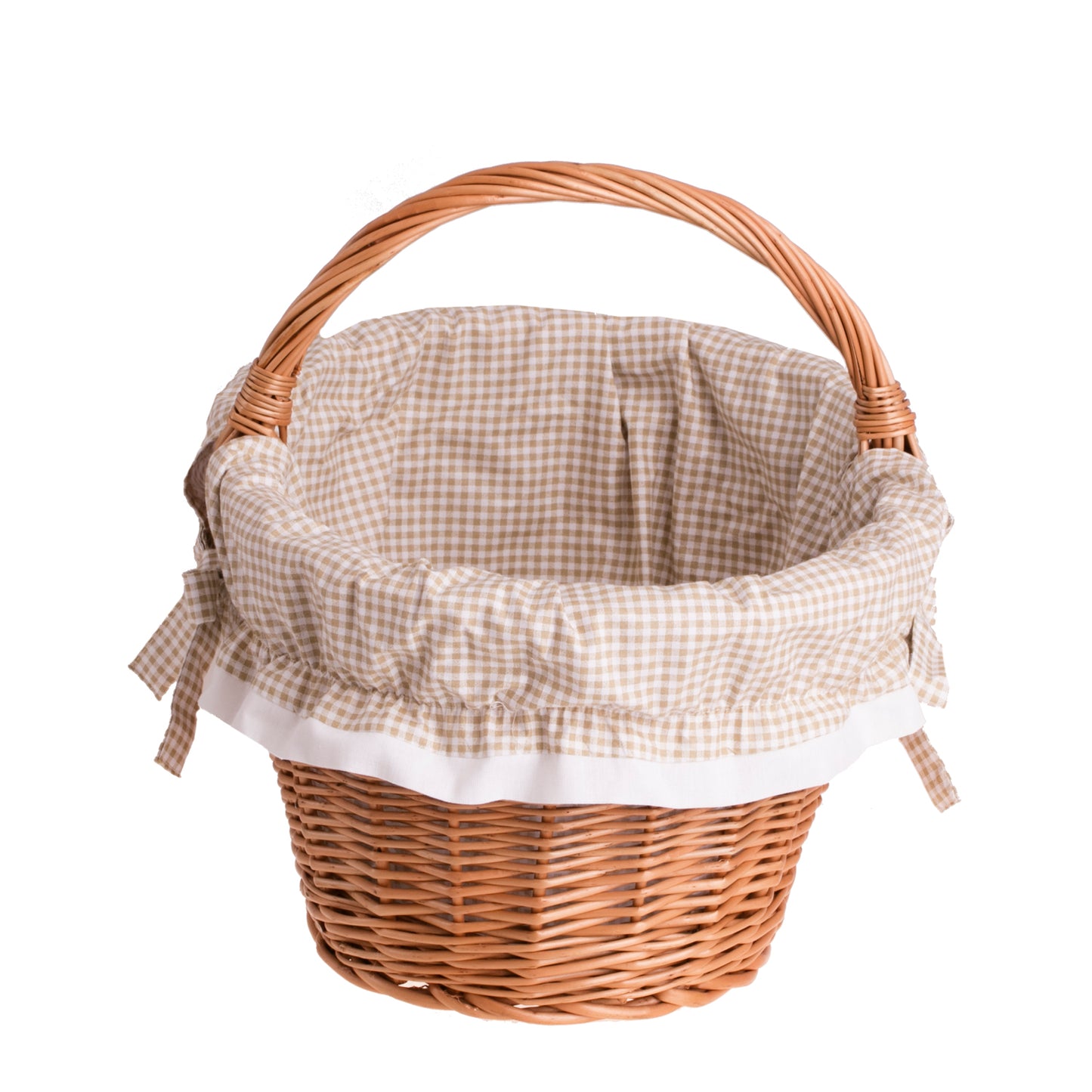 Walerissa kosz na zakupy z rączką wiklinową i beżowym obszyciem TheWickerStories