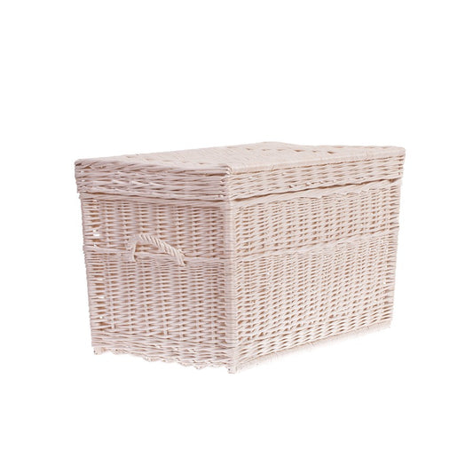 Kalvina wiklinowy kosz do przechowywania na pranie i zabawki, z pokrywą i uchwytami TheWickerStories