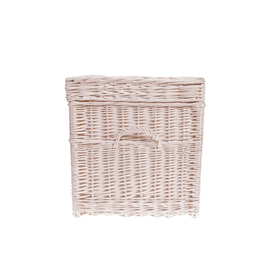 Kalvina wiklinowy kosz do przechowywania na pranie i zabawki, z pokrywą i uchwytami TheWickerStories