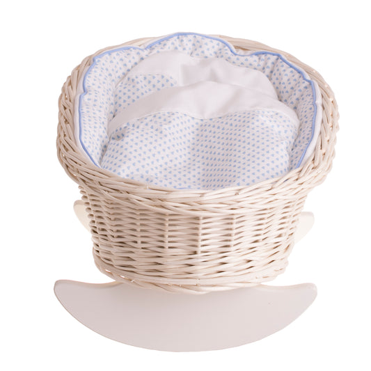 Wiklinowa kołyska dla lalek z poduszką TheWickerStories