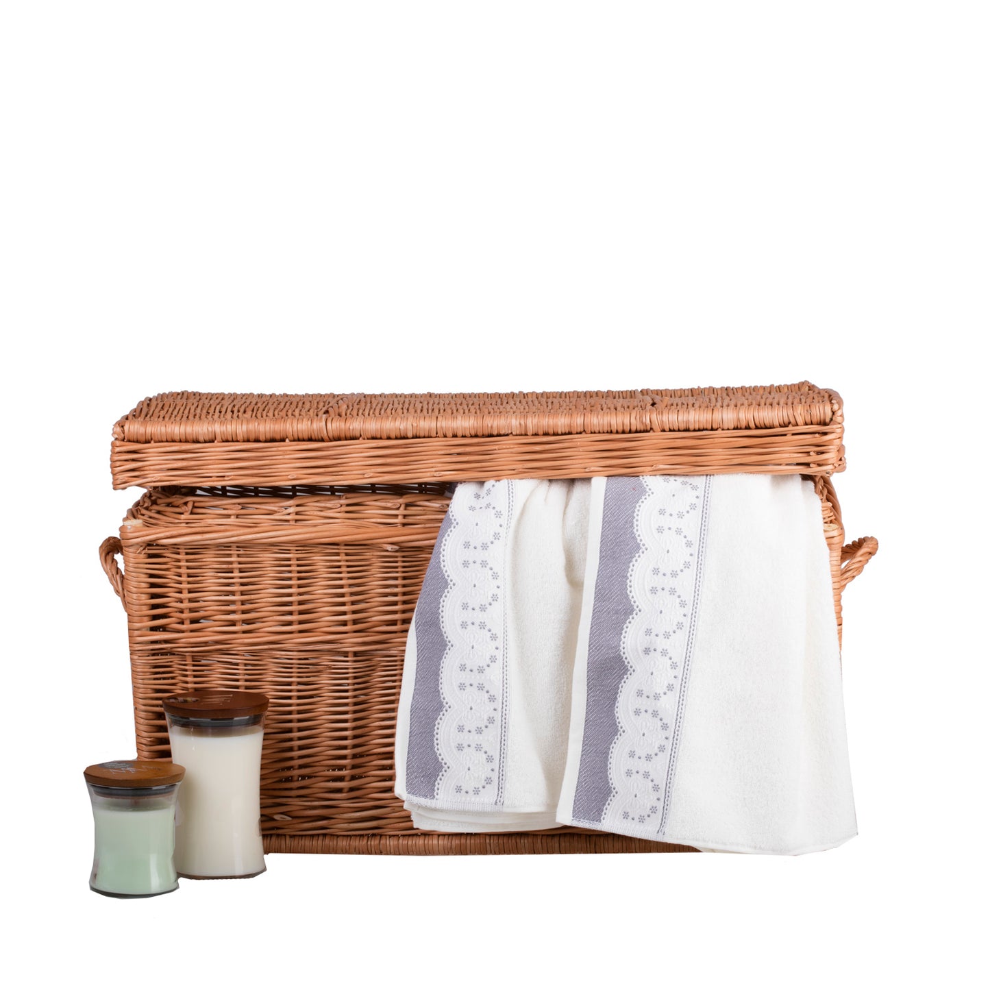 Kogia wiklinowy kosz z rączkami i wiekiem TheWickerStories