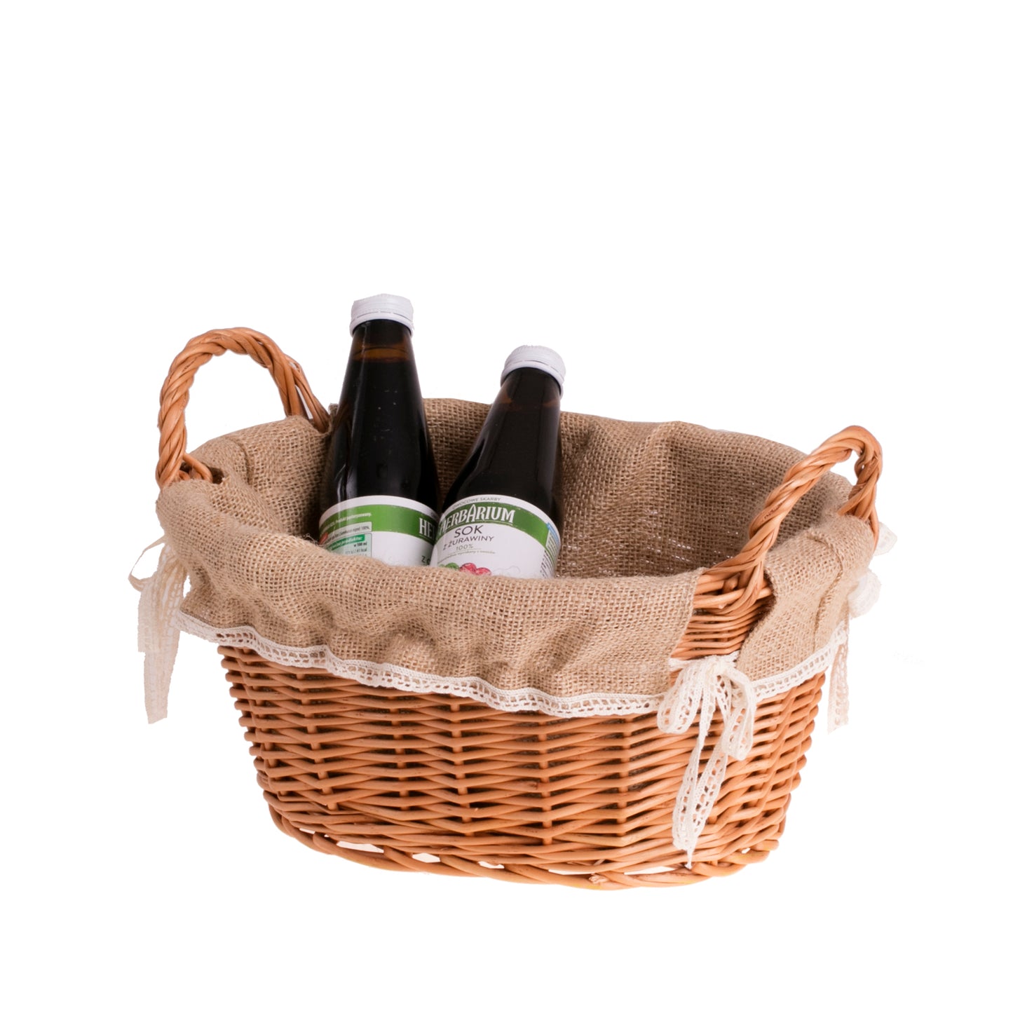 Lumis wiklinowy koszyczek na pieczywo z jutowym obszyciem TheWickerStories