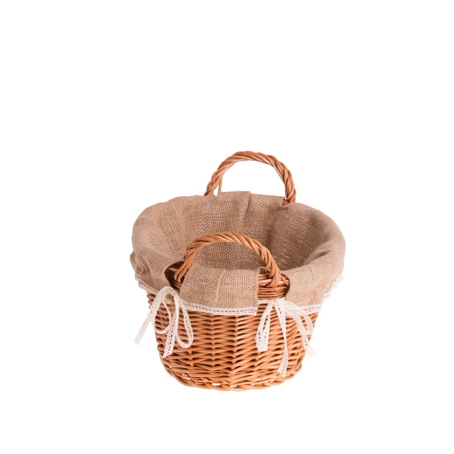 Lumis wiklinowy koszyczek na pieczywo z jutowym obszyciem TheWickerStories