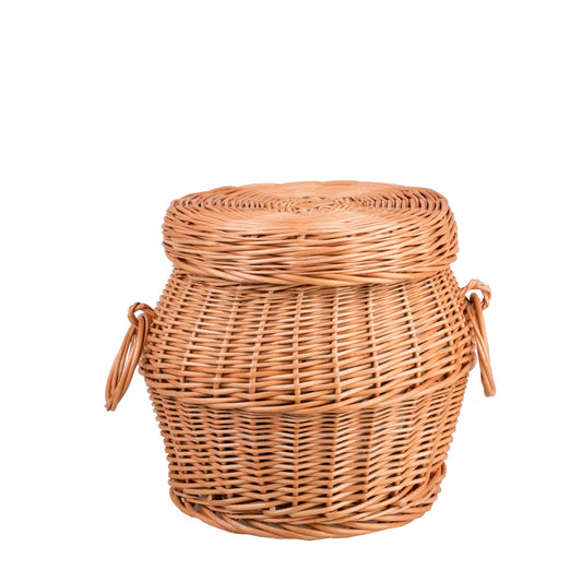 Marlis wiklinowy kosz na pranie z pokrywą i uchwytami TheWickerStories