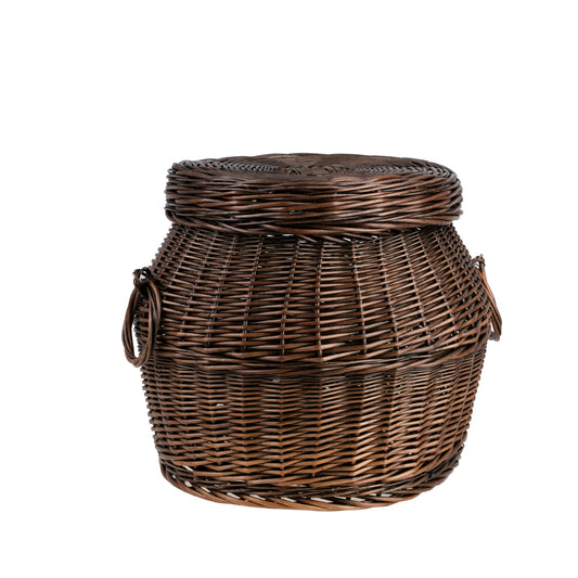 Marlis wiklinowy kosz na pranie do łazienki, z pokrywą i uchwytami TheWickerStories