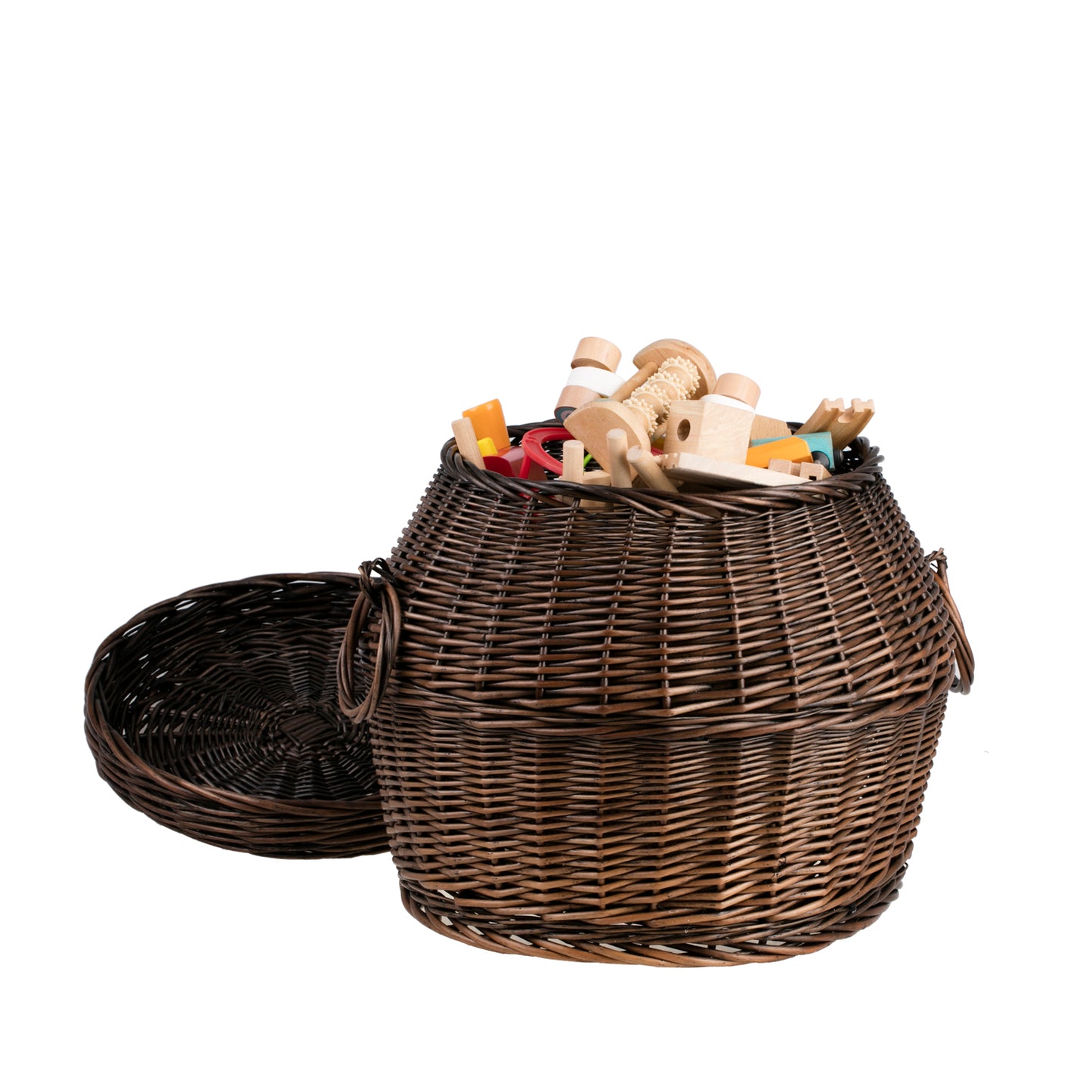 Marlis wiklinowy kosz na pranie do łazienki, z pokrywą i uchwytami TheWickerStories