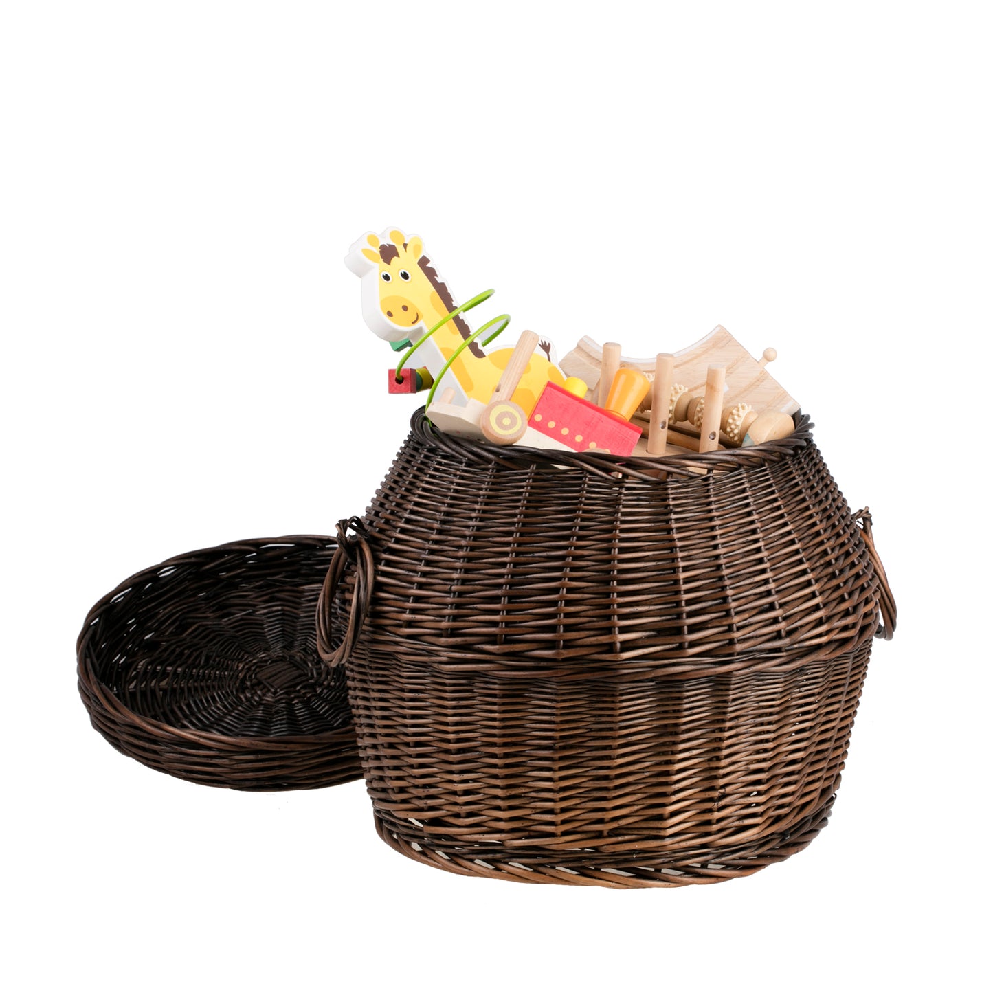 Marlis wiklinowy kosz na pranie do łazienki, z pokrywą i uchwytami TheWickerStories