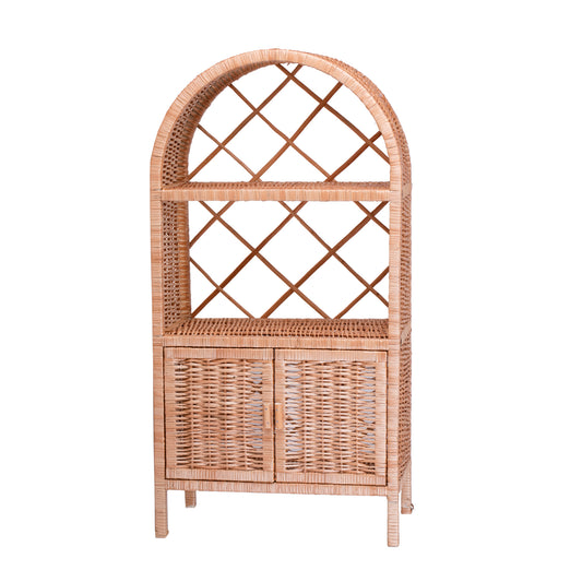 Camellia wiklinowa szafka z półkami i drzwiami TheWickerStories