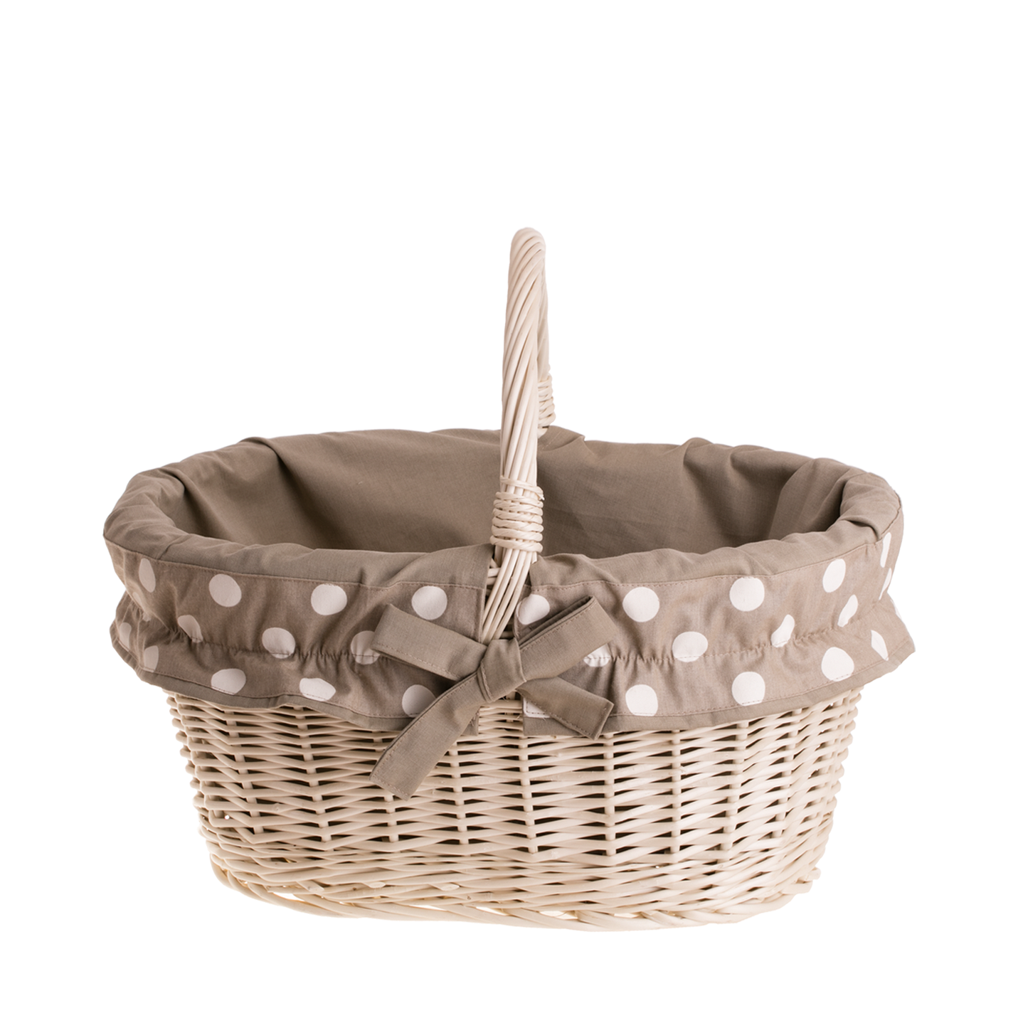 Walerissa kosz na zakupy z rączką wiklinową i beżowym obszyciem TheWickerStories