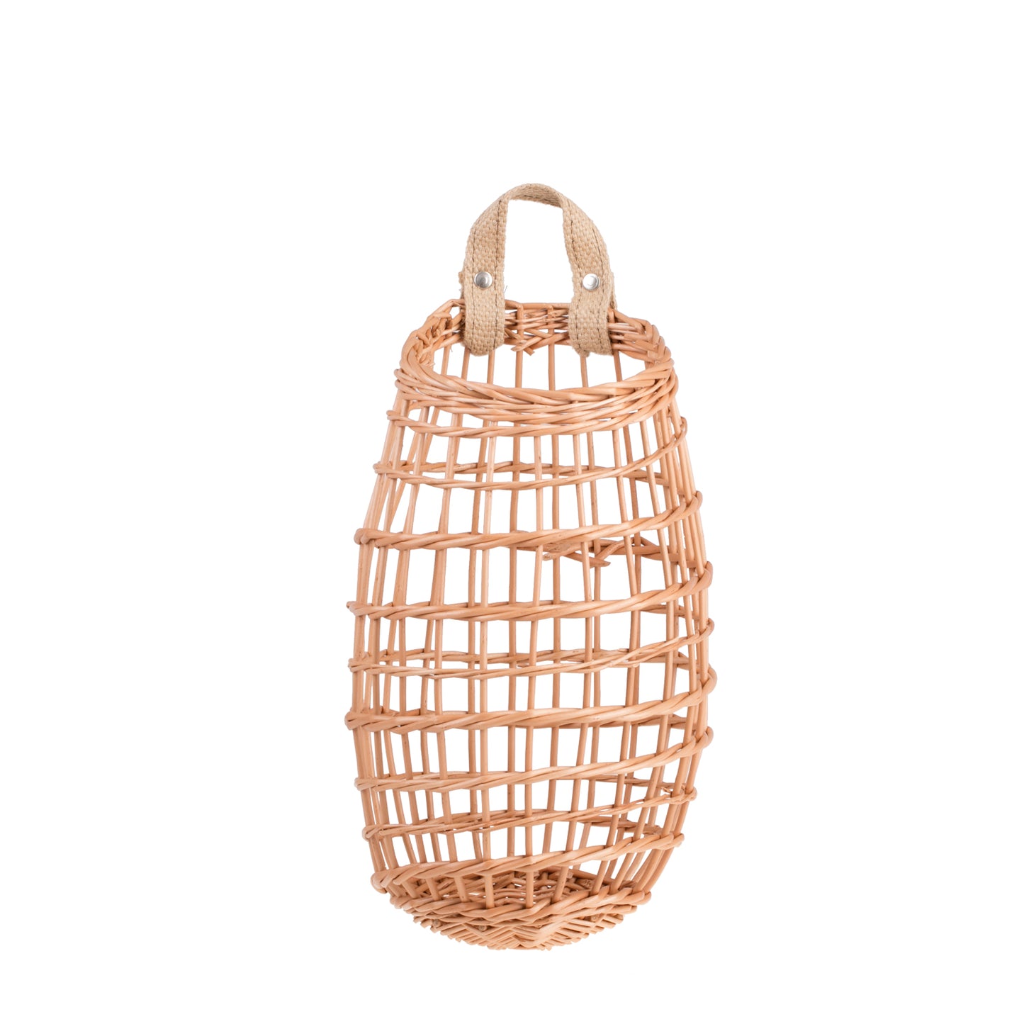 Talwin wiklinowy kosz prezentacyjny na owoce i warzywa, z jutowym uchwytem do zawieszania TheWickerStories