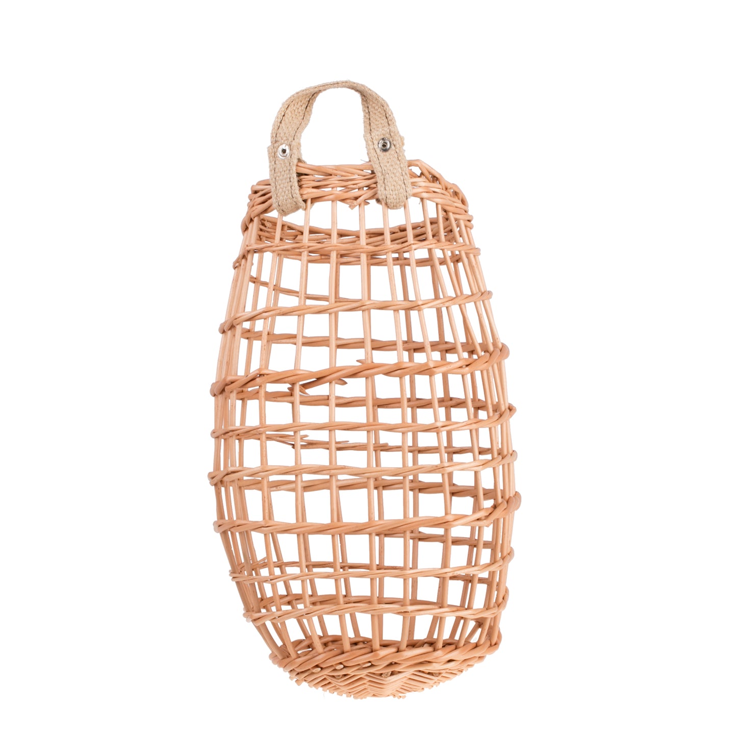 Talwin wiklinowy kosz prezentacyjny na owoce i warzywa, z jutowym uchwytem do zawieszania TheWickerStories