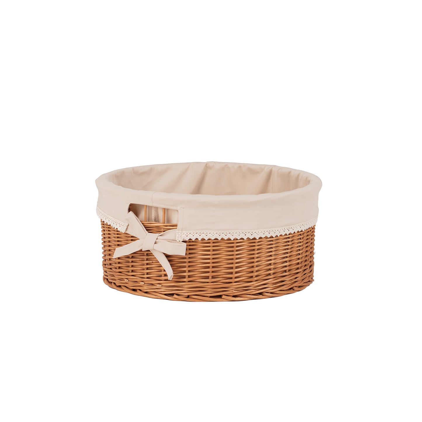 Nova wiklinowy koszyczek z beżowym obszyciem TheWickerStories