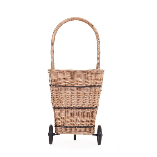 Favoren wiklinowy koszyk mobilny do przewozu drewna i towaru TheWickerStories