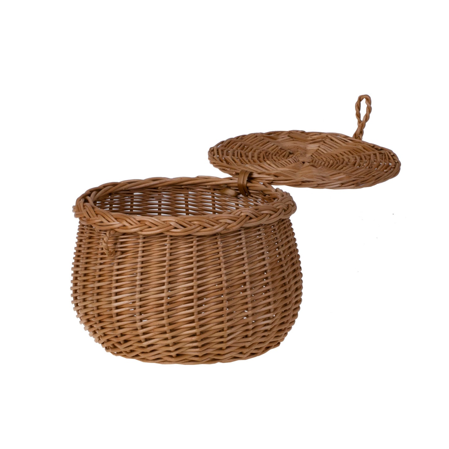 Zethina wiklinowy koszyczek z pokrywą i zamknięciem TheWickerStories