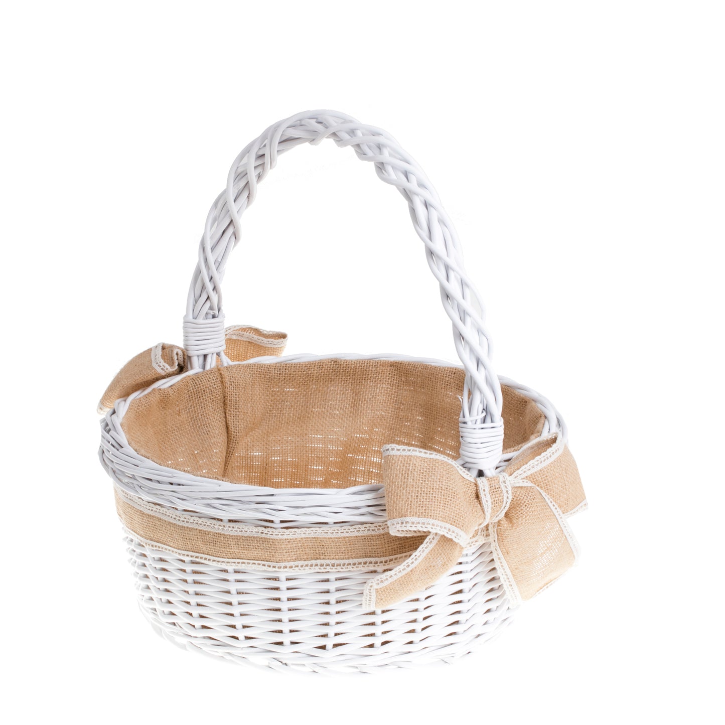 Zalvina wiklinowy kosz prezentowy na uroczystości z jutowym obszyciem, z rączką TheWickerStories