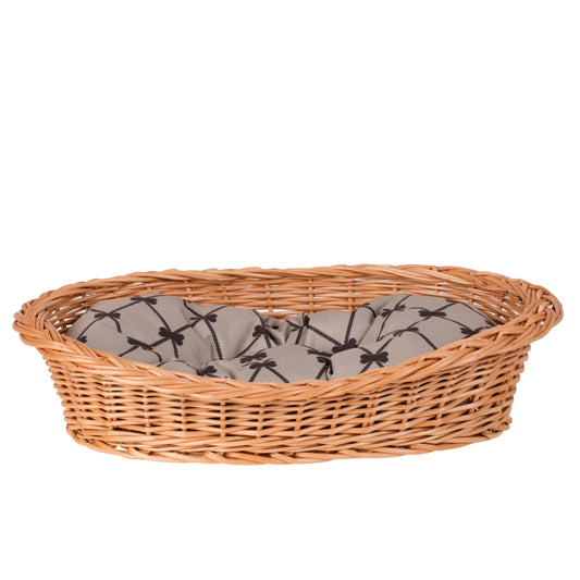 Enovia wiklinowy kosz dla psa i kota z poduszką TheWickerStories